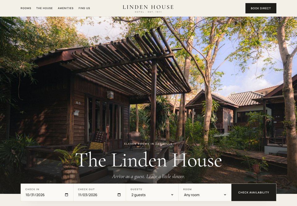 Linden House Hotel website template